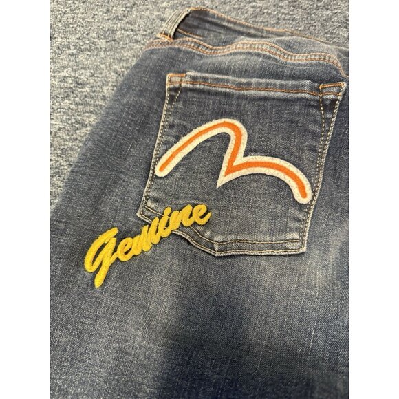 evisu jeans women’s patchwork embroidered skinny stretch sz 27 - Picture 8 of 16